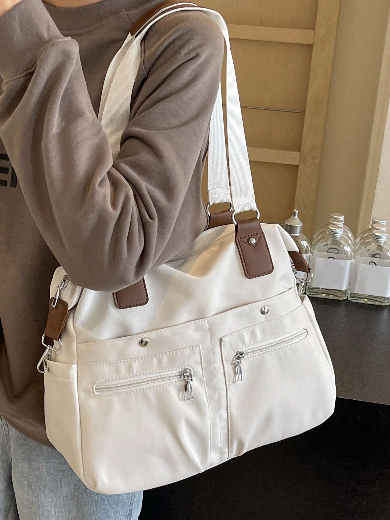 AMELIA | BORSA OXFORD CON MANICI E TRACOLLA